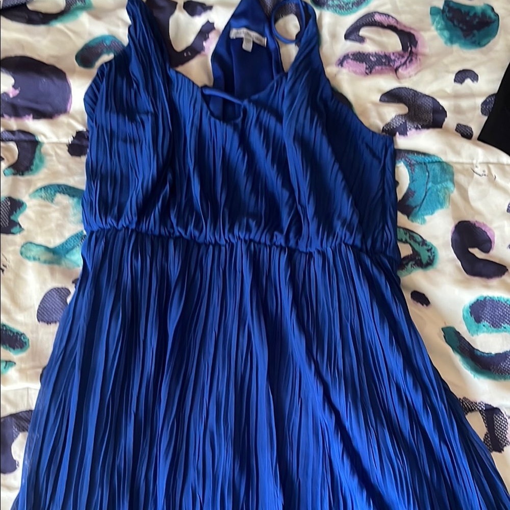 Vibrant Blue Pleated Skirt